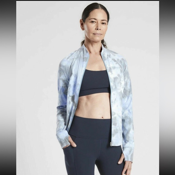 Athleta - Salutation Jacquard Jacket XL - Spray Dye Merri Perri/Metropolis Grey - Picture 1 of 12
